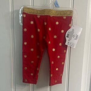Holiday Time Red and Gold Kids Leggings